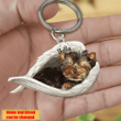 Personalized Yorkshire Terrier Angel 2D Keychain In The Wings Acrylic 2D Keychain Memorial Dog Gifts