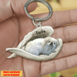 Personalized Pekingese Angel 2D Keychain In The Wings Acrylic 2D Keychain Memorial Dog Gifts