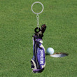 Personalized Golf Gear 2D Keychain, Golf Car Flat 2D Keychain, Custom Name for Golfer, God lub