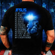 Jesus Is My God King My Lord My Savior Blue Lion Christian T-Shirt (Back) MN200323-1C2