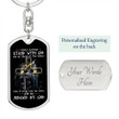 I Would Rather Stand With God And Be Judge By The World Graphic Dog Tag Keychain