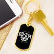 DD214 Airforce Alumni Veteran Dog Tag Keychain