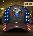 4th of July Eagle Us Flag Custom Name Classic Cap Hats for American