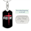 Christian Faith Cross Dog Tag Keychain