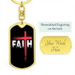 Christian Faith Cross Dog Tag Keychain