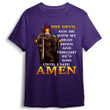 The Devil Saw Me With My Head Down And Though He'd Won Until I Said Amen Christian Jesus T-Shirt MN3523-2
