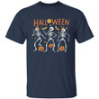 Funny Halloween Shirt, Dancing Skeletons with Pumpkins T-Shirt