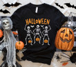 Funny Skeletons Pumpkin Halloween T-Shirt