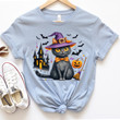 Witch Black Cat with Pumpkin Halloween T-Shirt, Halloween Gift for Women
