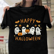 Cute Ghost Playing With Pumpkins Halloween T-shirt, Halloween Gift