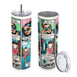 Urban Love Story Chic Comic Couple Valentine's Gift 20oz Skinny Stainless Steel Tumbler