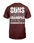 Veterans Shirt - Guns Don't Kill Grandpas With Pretty Granddaughters Do Grandpa, Papa T-Shirt - ATMTEE