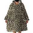 Leopard On Brown Background Design Hoodie Blanket