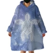 Honu Healing White Turtle Design Hoodie Blanket