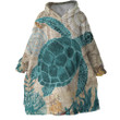 Turtle Love And Seaweed Design Hoodie Blanket