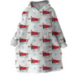 Snow Red Dachshund Pattern Design Hoodie Blanket
