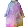 Rainbow Pastel Marble Pattern Oversized Design Hoodie Blanket