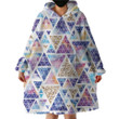 Colorful Abstract Marble Triangle Design Hoodie Blanket