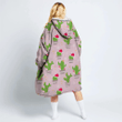 Christmas With Cute Cactus And Pastel Pink Background Hoodie Blanket