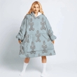 Hand Drawn Gray Gingerbread Mans On Blue Background Hoodie Blanket