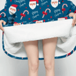 Happy Santa Claus And Christmas Candy Cane Hoodie Blanket