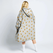 Green Dots With Gold Bells Illustrated Pattern Hoodie Blanket