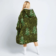 Military Camoflage Green Pixel Christmas Trees Hoodie Blanket