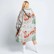 Cute Little Foxes In The Winter Forest Hoodie Blanket