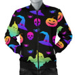 Colorful Halloween Background 3d Printed Unisex Bomber Jacket