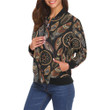 Brown Boho PeaDream Catcher Feather Pattern 3d Printed Unisex Bomber Jacket