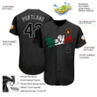 Custom Black Black-Kelly Green Baseball Jersey