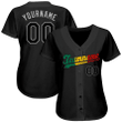 Custom Black Black-Red Baseball Jersey