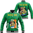 Dinosaur T rex Theme Brings a Glass of Beer Patrick Day's 3D Varsity Jacket
