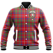 Shaw Red Modern Clan Tartan Crest 3D Varsity Jacket