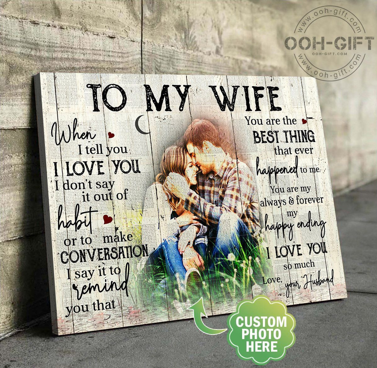 Husband Gift For Wife When I Tell You I Love You Custom Photo Matte Canvas.