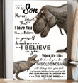 Dinosaur I Love You Hope You Believe In Yourself Message Dad Gift To Son Matte Canvas