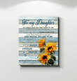 Sunflower Matte Canvas Gift For Daughter How Special You Are To Me