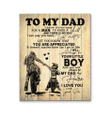 Biker It's Not Easy For A Man To Raise A Child Message Dad Gift To Son Matte Canvas