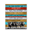 Matte Canvas Gift For Cow Lovers In This Family We Work Hard