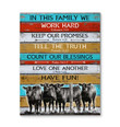 Matte Canvas Gift For Cow Lovers In This Family We Work Hard