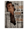 Chocolate Labrador Canvas The Lord Is On My Side I Will Not Fear Framed Matte Canvas