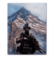 Canvas Gift For Proud Army Veteran American Flag Mountain Framed Matte Canvas