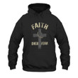 Veteran Christian Cross Faith Over Fear Printed 2D Unisex Hoodie