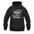 Proud Son Of A Navy Veteran American Flag Military Printed 2D Unisex Hoodie