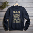 Dad The Man The Myth The Legend Veteran Retro Graphic US Army Printed 2D Unisex Sweatshirt