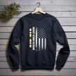 Desert Storm Veteran White Black American Flag Printed 2D Unisex Sweatshirt