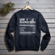 Leo Zodiac Leo Nutrition Facts Astrological Sign Birthday Gift Idea For Her Birthday Gift Unisex Printed 2D Sweatshirt