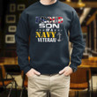 Proud Son Of A Navy Veteran American Flag Military Printed 2D Unisex Sweatshirt