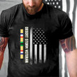 Desert Storm Veteran White Black American Flag Printed 2D Unisex T-Shirt