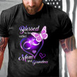 Mother's Day Gift Blessed To Be Called Mom And Grandma Purple Infinity Heart And Butterfly Printed 2D Unisex T-Shirt
